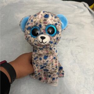 Plush Leopard Print Blue-Eyed Stuffed Animal